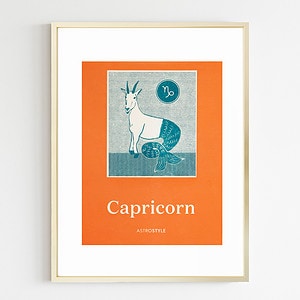 Zodiac Sign Risograph Prints: Capricorn