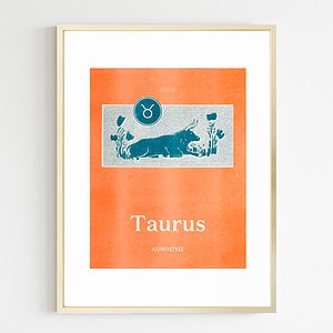 Zodiac Sign Risograph Prints: Taurus